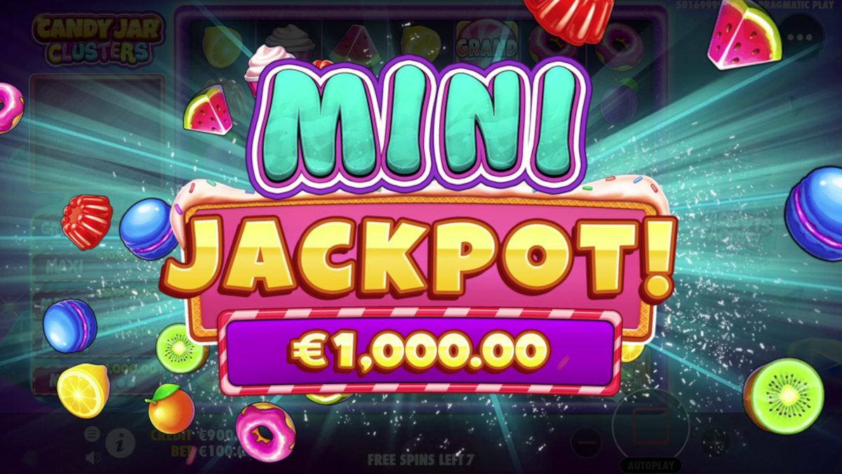 Candy Jar Clusters Mini Jackpot Win 1,000 euros